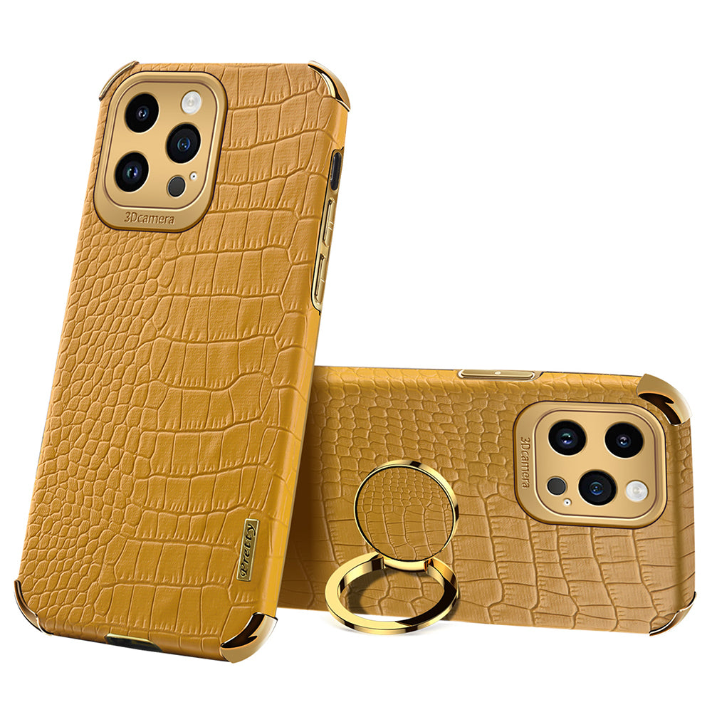 6D Electroplating Phone Case for iPhone 14 Pro Max Crocodile Texture PU Leather Coated TPU Cover with Kickstand 6D Electroplating Phone Case for iPhone 14 Pro Max Crocodile Texture PU Leather Coated TPU Cover with Kickstand